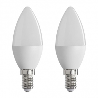 Lot de 2 ampoules LED - E14 - blanc chaud