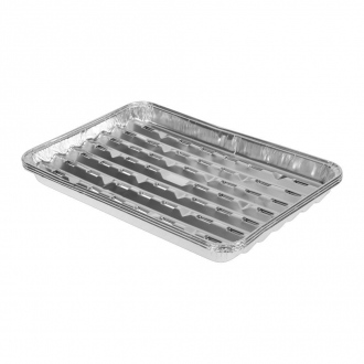 Set de 3 plats aluminium pour cuisson barbecue - 34 x 23 cm