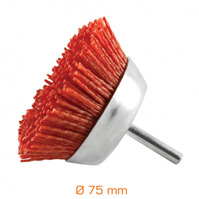 Brosse cylindrique en nylon - 75 mm - NYCUP75RED - 5060344814218